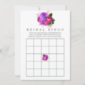 ヴィンテージシック明るい赤紫色&紫ブライダルシャワービンゴ 招待状 (正面)