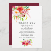 ヴィンテージシック素朴チャームベビーシャワーありがとう サンキューカード (正面/裏面)