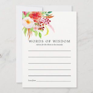 ヴィンテージシック素朴チャームベビーシャワーアドバイス アドバイスカード