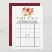 ヴィンテージシック素朴チャームベビーシャワービンゴ 招待状 (正面/裏面)