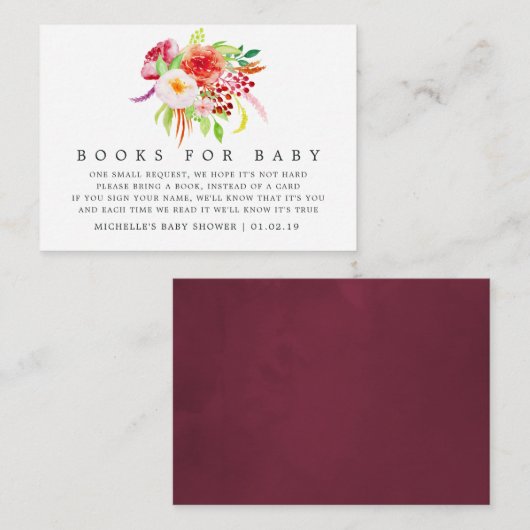 ヴィンテージシック素朴チャームベビーシャワーブックリクエスト エンクロージャーカード (正面/裏面)