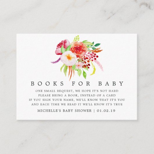 ヴィンテージシック素朴チャームベビーシャワーブックリクエスト エンクロージャーカード (正面)