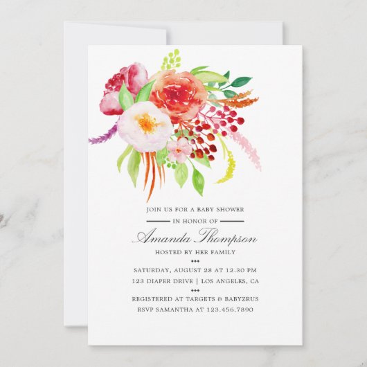 ヴィンテージシック素朴チャームベビーシャワー招待状 招待状 (正面)