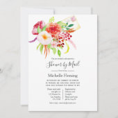 ヴィンテージシック素朴ベビー又はブライダルシャワーバイメール 招待状 (正面)