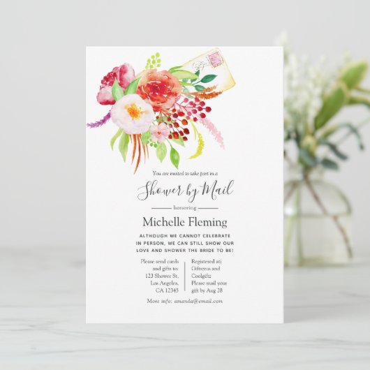 ヴィンテージシック素朴ベビー又はブライダルシャワーバイメール 招待状 (スタンド正面)