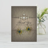 ヴィンテージシック結婚クジャクサンキューカード サンキューカード (スタンド正面)