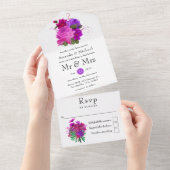 ヴィンテージシック結婚フローラ オールインワン招待状 (貼ってはがせる)