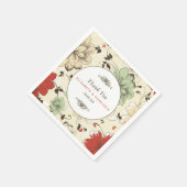 ヴィンテージシック結婚フローラ スタンダードカクテルナプキン (角)