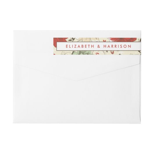 ヴィンテージシック結婚フローラ ラップアラウンドラベル (裏面)