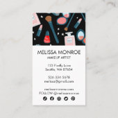 ヴィンテージシック美しいメイクアップアーティストフェミニンガーリー 名刺 (裏面)