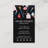 ヴィンテージシック美しいメイクアップアーティストフェミニンガーリー 名刺 (裏面)