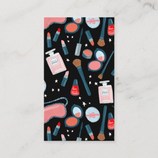 ヴィンテージシック美しいメイクアップアーティストフェミニンガーリー 名刺 (正面)