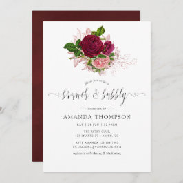 ヴィンテージシック赤面とブルゴーニュBrunch and Bubbly 招待状