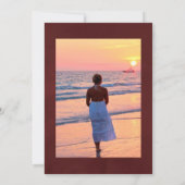 ヴィンテージシック赤面&ブルゴーニュお祝いオブライフ 招待状 (裏面)