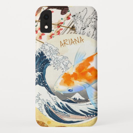 ヴィンテージシック金ゴールドコイ日本の池 Case-Mate iPhoneケース (裏面)