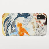 ヴィンテージシック金ゴールドコイ日本の池 Case-Mate iPhoneケース (裏面(横))