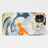 ヴィンテージシック金ゴールドコイ日本の池 Case-Mate iPhoneケース (裏面(横))