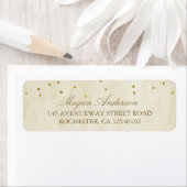 ヴィンテージシック金ゴールド紙吹雪結婚ズ ラベル (インサイチュ)