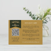 ヴィンテージシック金ゴールドQRコード結婚のカード挿入 エンクロージャーカード (スタンド正面)