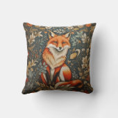 ヴィンテージシッティングキツネウィリアムインスパイアモリスフローラ クッション (裏面)