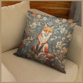 ヴィンテージシッティングキツネウィリアムインスパイアモリスフローラ クッション