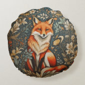 ヴィンテージシッティングキツネウィリアムインスパイアモリスフローラ ラウンドクッション (裏面)