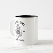 ヴィンテージシップいかりコンパスファミリークルーズバケーション ツートーンマグカップ (正面左)