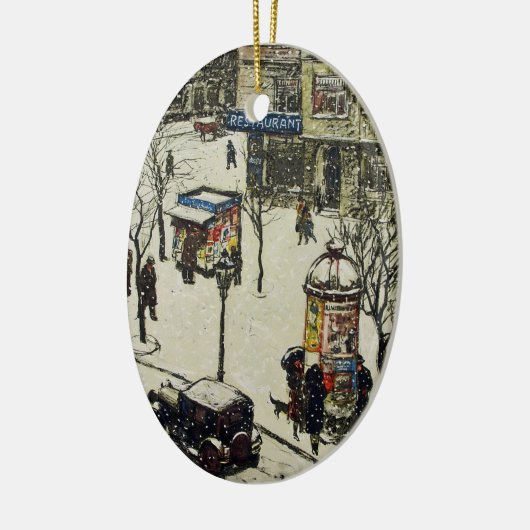 ヴィンテージシティ通り冬場 セラミックオーナメント (左)