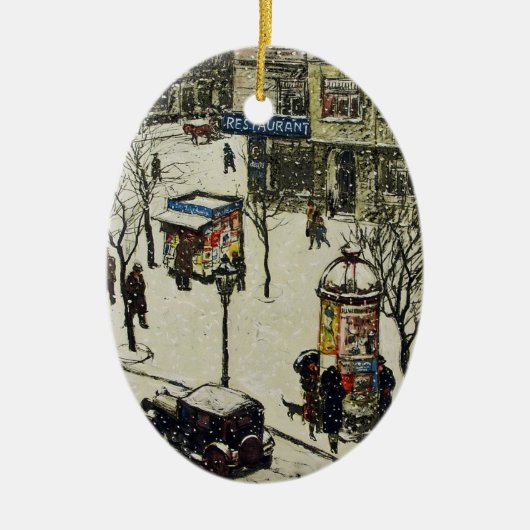 ヴィンテージシティ通り冬場 セラミックオーナメント (正面)