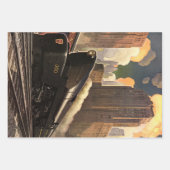 ヴィンテージシティ、T1デュプレックストレインが鉄道線路上を走行 ラッピングペーパーシート (正面3)