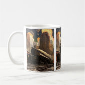 ヴィンテージシティT1 Duplex Train on Railroad コーヒーマグカップ (左)