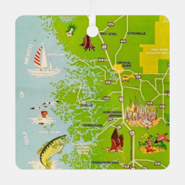 ヴィンテージシトラスカウンティフロリダマップオーナメント メタルオーナメント