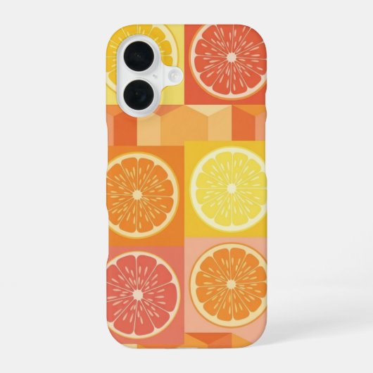 ヴィンテージシトラスパターン iPhone 16ケース (裏面)