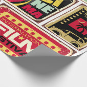 ヴィンテージシネマスズシンボルや象徴コレクション。映画産業 ラッピングペーパー (角)