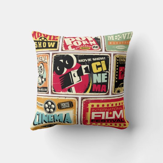 ヴィンテージシネマtinシンボルや象徴コレクション映画業界 クッション (裏面)