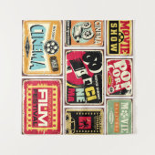 ヴィンテージシネマtinシンボルや象徴コレクション映画業界 タペストリー (正面(横))