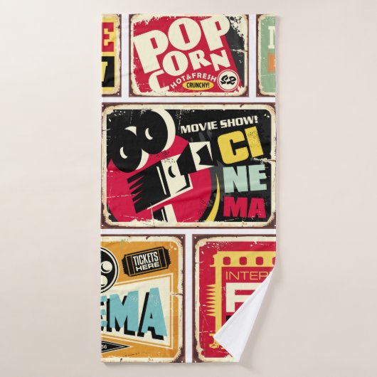 ヴィンテージシネマtinシンボルや象徴コレクション映画業界 バスタオル (バスタオル)