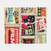 ヴィンテージシネマtinシンボルや象徴コレクション映画業界 フリースブランケット (正面(横))