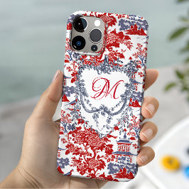 ヴィンテージシノワズリーデルフトフレンチレッドブルーモノグラム Case-Mate iPhone 14ケース