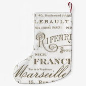 ヴィンテージシフランスのティナムパリホリデークリスマス スモールクリスマスストッキング (裏面)