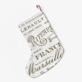 ヴィンテージシフランスのティナムパリホリデークリスマス スモールクリスマスストッキング (裏面 (吊り時))