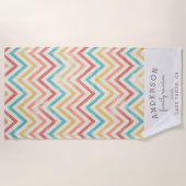 ヴィンテージシブロン系懇親会 パーソナライズされた ビーチタオル (正面)