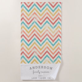 ヴィンテージシブロン系懇親会 パーソナライズされた ビーチタオル