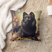 ヴィンテージシペル絵画ク犬 クッション (ブランケット)