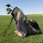 ヴィンテージシペル絵画ク犬 ゴルフタオル (グリーン)