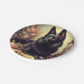 ヴィンテージシペル絵画ク犬 ペーパープレート (アングル)