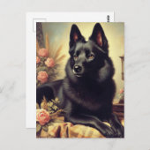 ヴィンテージシペル絵画ク犬 ポストカード (正面/裏面)