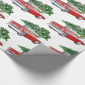 ヴィンテージシボイとクリスマスツリーホリデイ ラッピングペーパー (角)