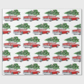 ヴィンテージシボイとクリスマスツリーホリデイ ラッピングペーパー (フラット)