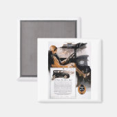 ヴィンテージシボレーと女性 マグネット (正面/裏面)